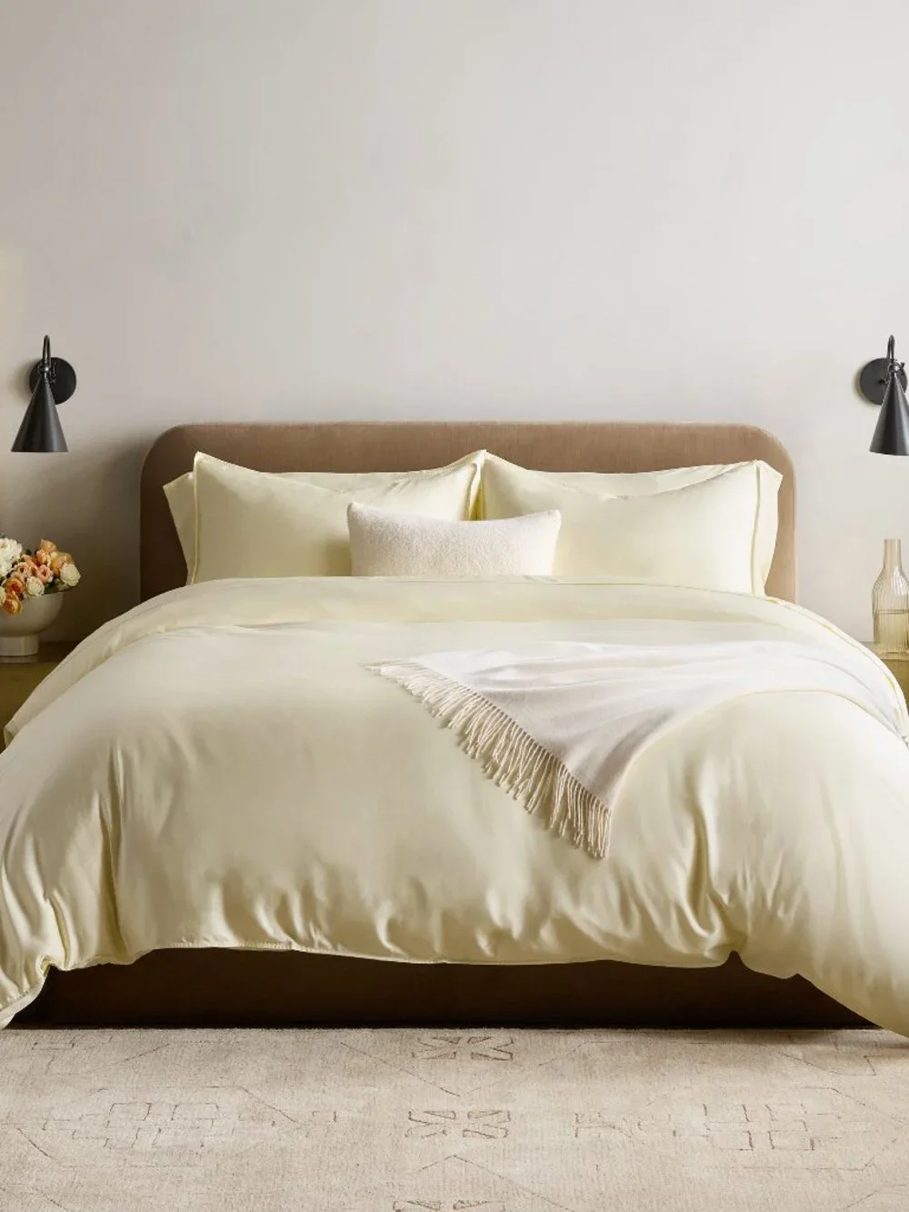 Quince Bamboo Duvet Cover in Butter Yellow